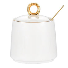 Load image into Gallery viewer, Sugar Bowl Dispenser Salt Container Ceramic Sugar Bowl with Lid and Spoon for Home and Kitchen

