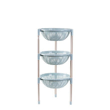 Load image into Gallery viewer, 3 Tiers Kitchen Fruit Vegetable Storage Rack Basket Shelf Stand Organizer Plastic Round Toys Snacks Sundries Storage Basket
