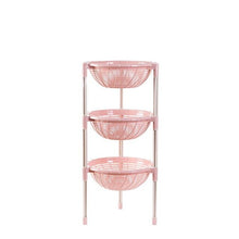 Load image into Gallery viewer, 3 Tiers Kitchen Fruit Vegetable Storage Rack Basket Shelf Stand Organizer Plastic Round Toys Snacks Sundries Storage Basket

