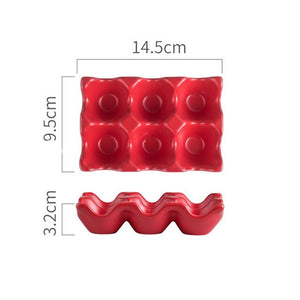 Egg Storage Rack Ceramic Egg Rack Creative 6 Grids Multifunction Non-slip Egg Holder Kitchen Storage Rack Shockproof Egg Box