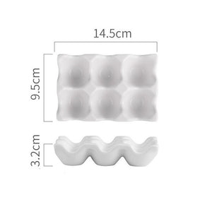 Egg Storage Rack Ceramic Egg Rack Creative 6 Grids Multifunction Non-slip Egg Holder Kitchen Storage Rack Shockproof Egg Box