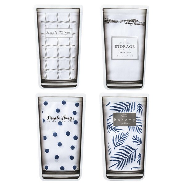 4pcs Food Bag Fresh Sealed Bags Reusable Refrigerator Vacuum Sealer Fruit Snack Nuts Storage Bag Food Freezer Storage Container